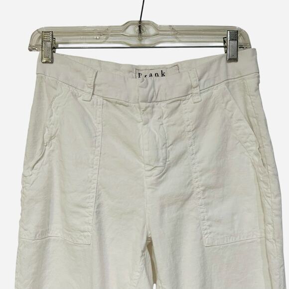 Frank & Eileen JAMESON white Utility Jogger, Italian Performance Linen, Size 2 - Picture 10 of 16